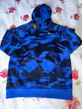NWT Boys Under Armour Blue Camouflage Pullover Hoodie